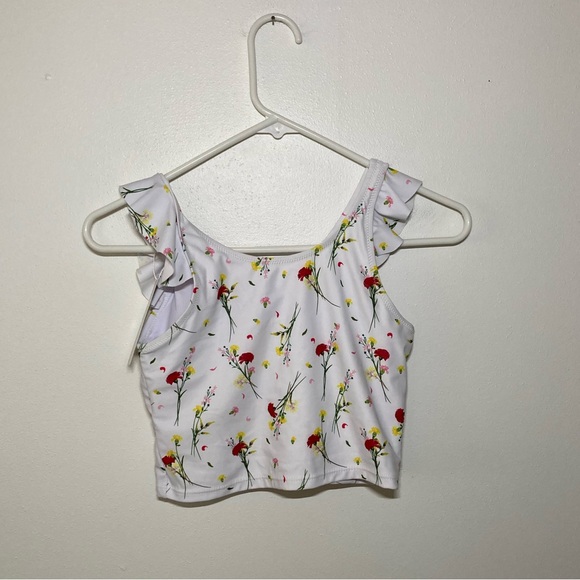 NWT Beachsissi Ruffle Shoulder Flower Swim Top. Size Small - Picture 7 of 9
